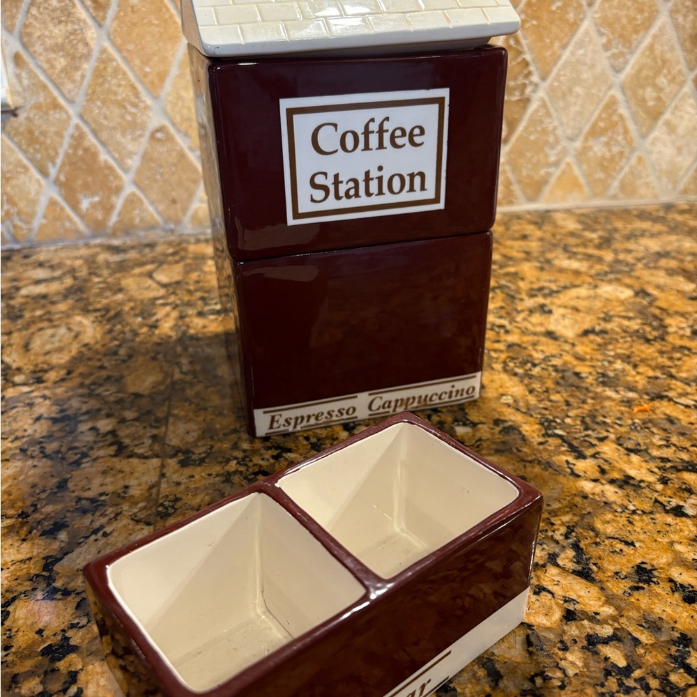 Espresso Cappuccino Coffee Station Set - Brown